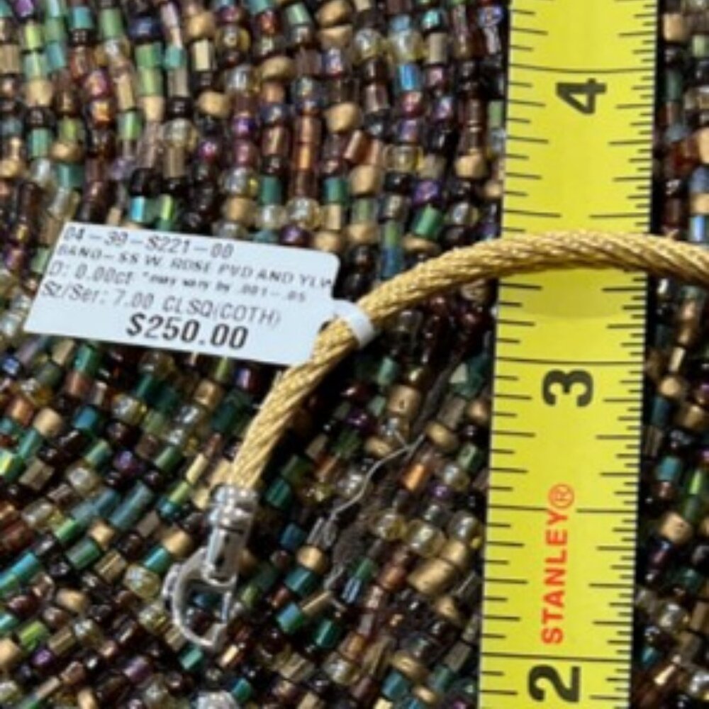 ALOR Yellow - Double-Row, Stainless Steel, Cable Bracelet - NWT - Picture 7 of 9